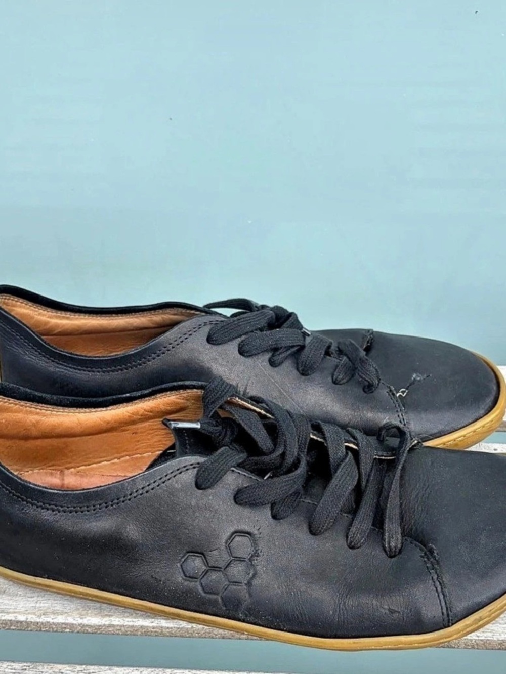 Vivobarefoot Addis Black & Brown Leather Sneakers EU 43